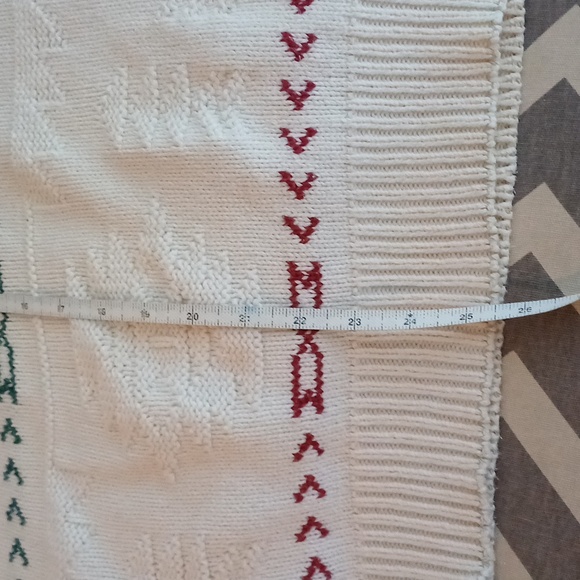 Woolrich mens vintage 100% cotton Crewneck Sweater red green natural Holiday M - Picture 8 of 15